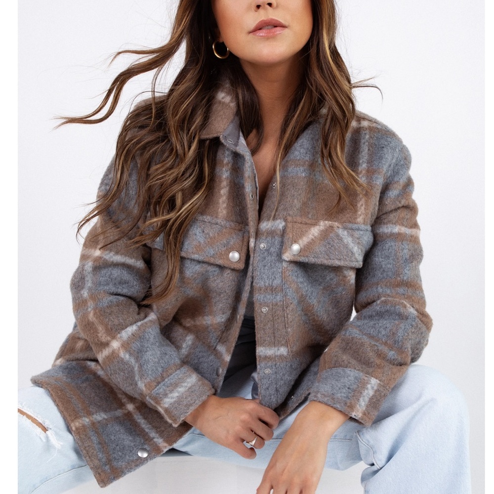 BlankNYC Plaid Shirt Mountain High Jacket Large EUC